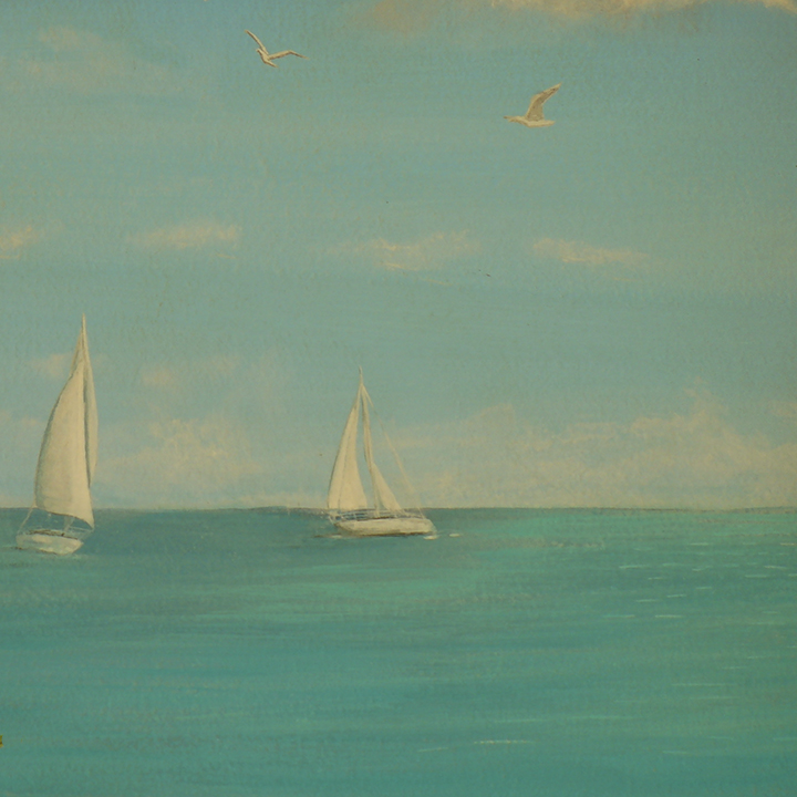Décor de bateau sur la mer